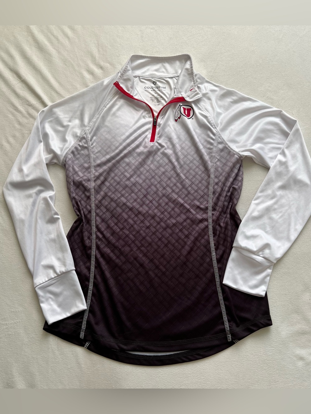 Utah Utes 1/4 zip athletic college feather academia NCAA gradient Dorm fangirl - Picture 1 of 6